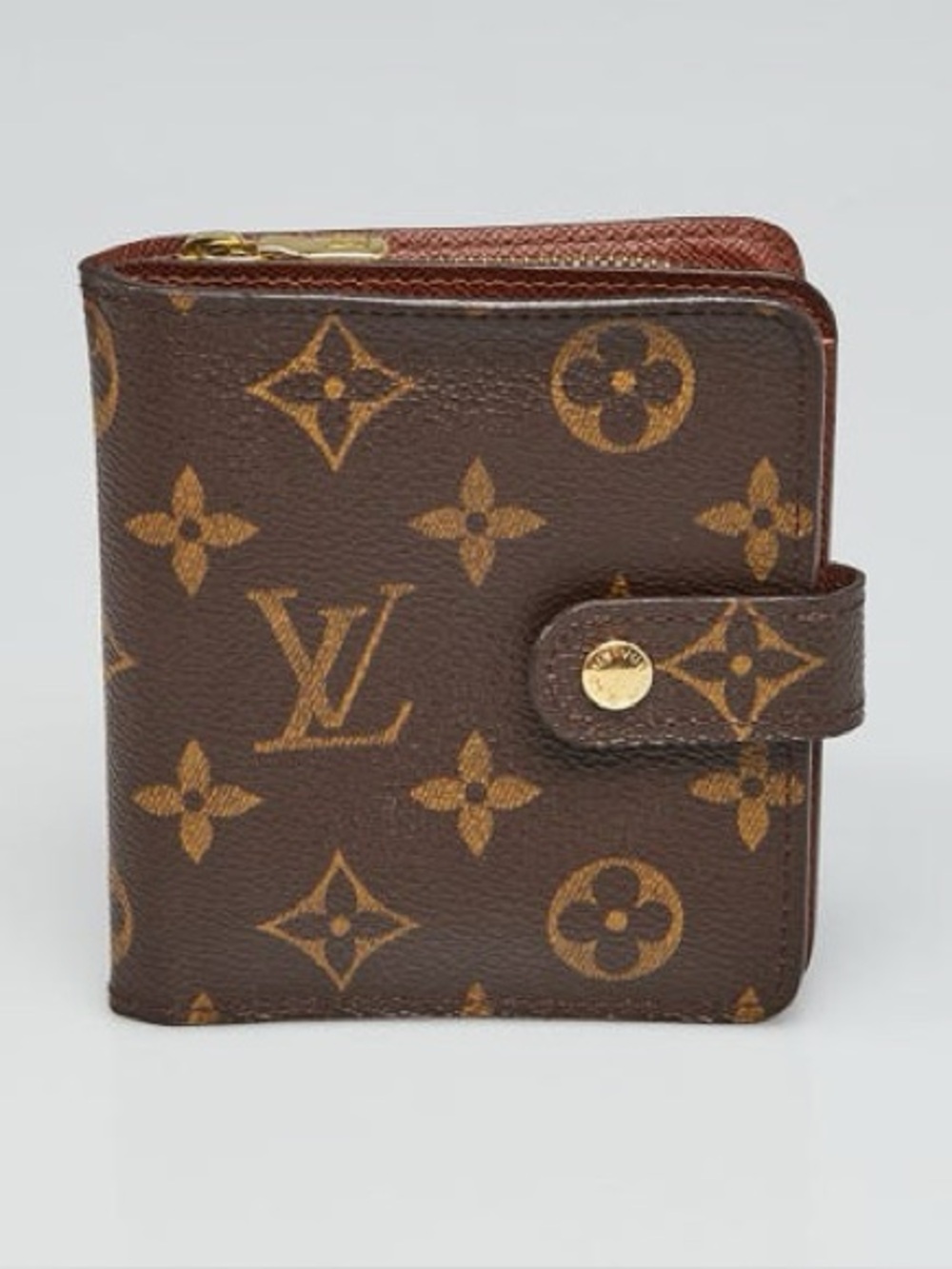 Vintage Louis Vuitton Monogram Canvas Zip Compact Wallet authentic 1984